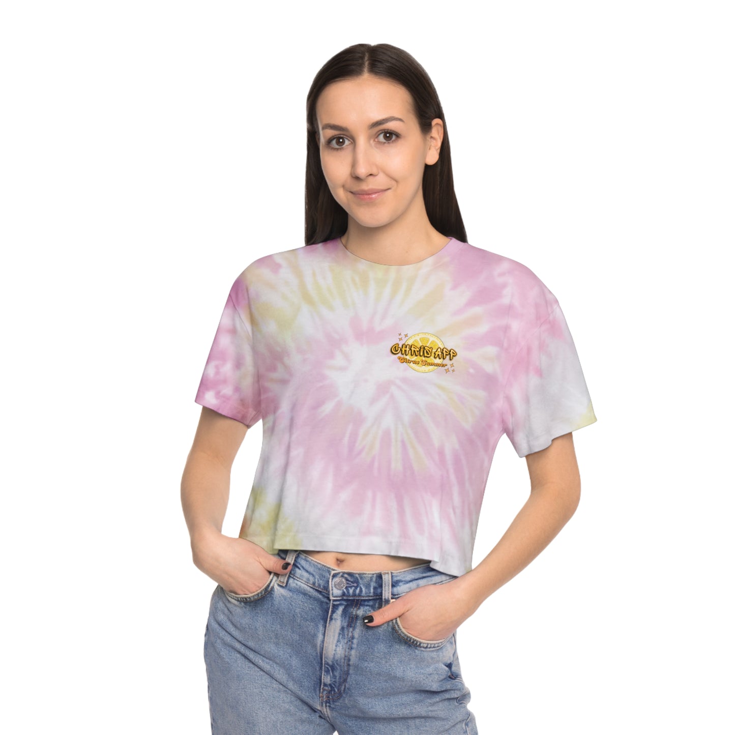 Women's Tie-Dye Crop Tee - Citrus Summer