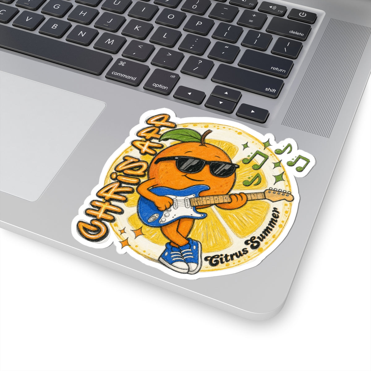 Citrus Summer Guitar Orange Sticker