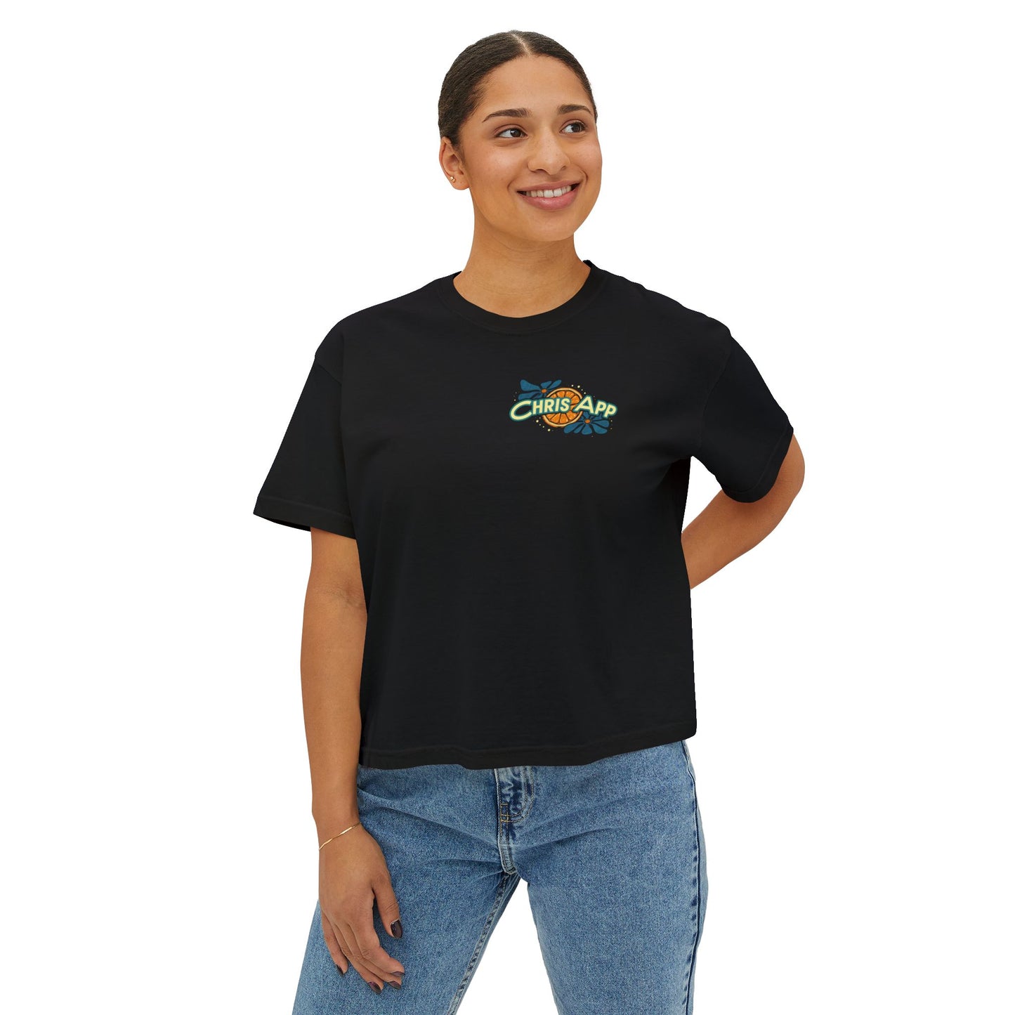 Women's Boxy Tee - Chris App Logo Design