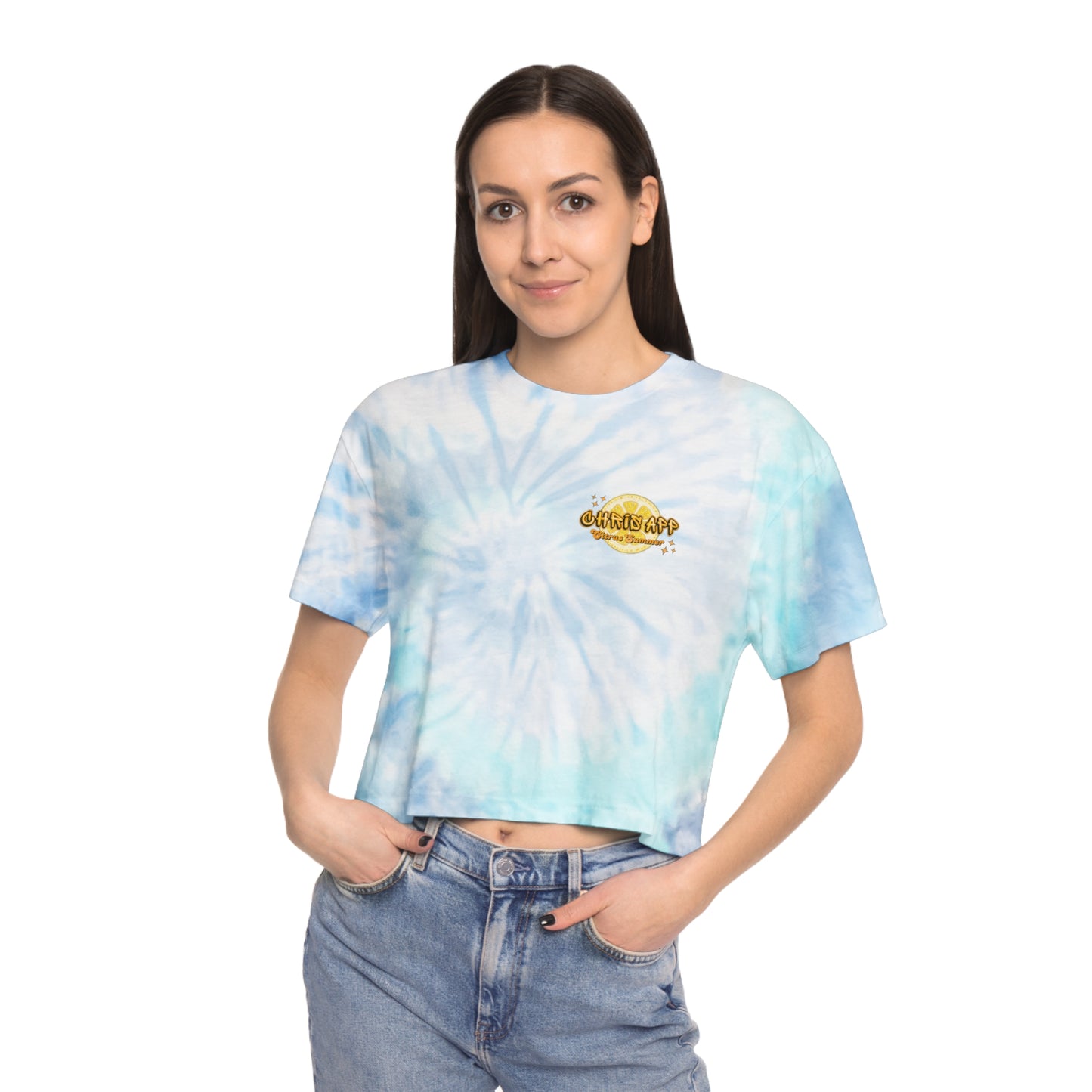 Women's Tie-Dye Crop Tee - Citrus Summer